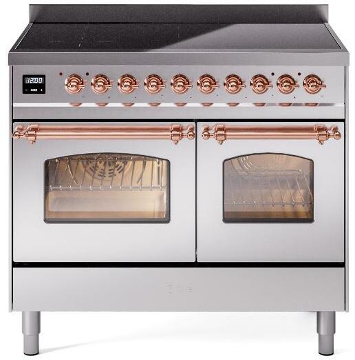 ILVE Nostalgie II 40" Electric Range, Stainless Steel, Copper Trim UPDI406NMPSSP ILVE