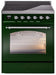 ILVE Nostalgie II 30" Electric Range, Emerald Green, Chrome Trim UPI304NMPEGC ILVE