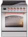 ILVE Nostalgie II 30" Electric Range, Stainless Steel, Copper Trim UPI304NMPSSP ILVE