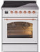 ILVE Nostalgie II 30" Electric Range, White, Copper Trim UPI304NMPWHP ILVE