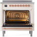 ILVE Nostalgie II 36" Electric Range, Antique White, Copper Trim UPI366NMPAWP ILVE