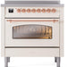 ILVE Nostalgie II 36" Electric Range, Antique White, Copper Trim UPI366NMPAWP ILVE