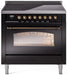 ILVE Nostalgie II 36 " Electric Range, Glossy Black, Bronze Trim UPI366NMPBKB ILVE