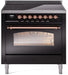 ILVE Nostalgie II 36 " Electric Range, Glossy Black, Copper Trim UPI366NMPBKP ILVE