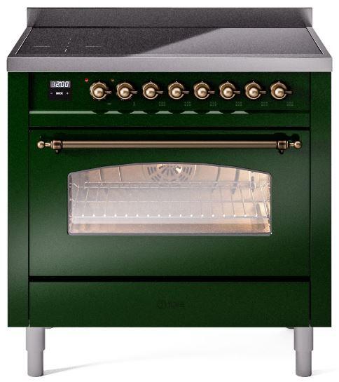 ILVE Nostalgie II 36 " Electric Range, Emerald Green, Bronze Trim UPI366NMPEGB ILVE