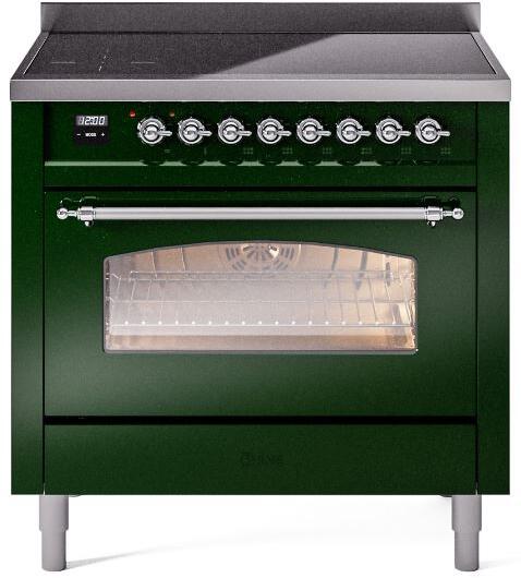 ILVE Nostalgie II 36 " Electric Range, Emerald Green, Chrome Trim UPI366NMPEGC ILVE