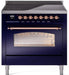 ILVE Nostalgie II 36" Electric Range, Blue, Copper Trim UPI366NMPMBP ILVE