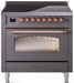 ILVE Nostalgie II 36 " Electric Range, Matte Graphite, Copper Trim UPI366NMPMGP ILVE