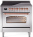 ILVE Nostalgie II 36 " Electric Range, Stainless Steel, Copper Trim UPI366NMPSSP ILVE