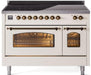 ILVE Nostalgie II 48 " Electric Range, Antique White, Bronze Trim UPI486NMPAWB ILVE