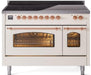 ILVE Nostalgie II 48" Electric Range, Antique White, Copper Trim UPI486NMPAWP ILVE