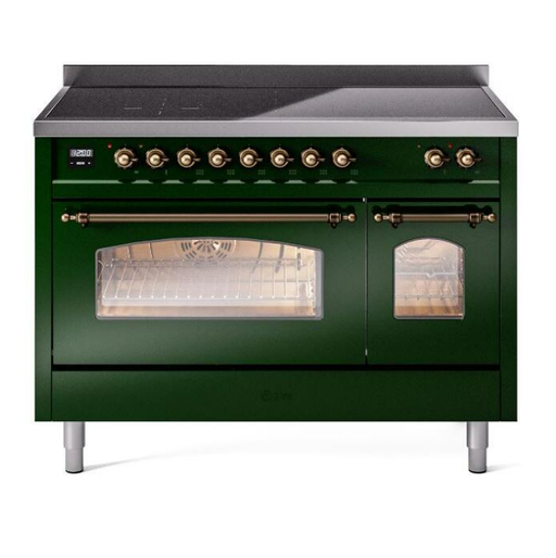 ILVE Nostalgie II 48" Electric Range, Emerald Green, Bronze Trim UPI486NMPEGB ILVE