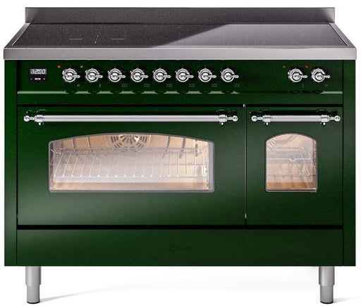 ILVE Nostalgie II 48" Electric Range, Emerald Green, Chrome Trim UPI486NMPEGC ILVE