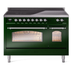 ILVE Nostalgie II 48" Electric Range, Emerald Green, Chrome Trim UPI486NMPEGC ILVE