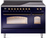 ILVE Nostalgie II 48" Electric Range, Blue, Bronze Trim UPI486NMPMBB ILVE