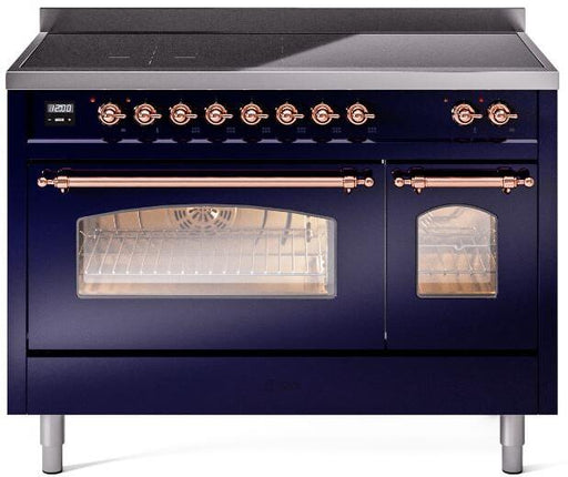 ILVE Nostalgie II 48 " Electric Range, Blue, Copper Trim UPI486NMPMBP ILVE