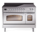 ILVE Nostalgie II 48" Electric, Range, Stainless Steel, Chrome Trim UPI486NMPSSC ILVE