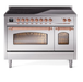 ILVE Nostalgie II 48" Electric Range, Stainless Steel, Copper Trim UPI486NMPSSP ILVE