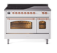 ILVE Nostalgie II 48" Electric Range, White, Copper Trim UPI486NMPWHP ILVE