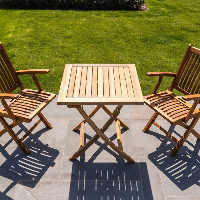 Telluride 2 Person Teak Folding Patio/Balcony Table - 28"