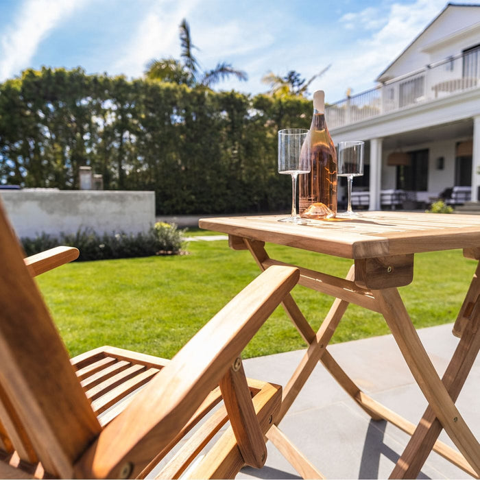 Telluride 2 Person Teak Folding Patio/Balcony Table - 28"