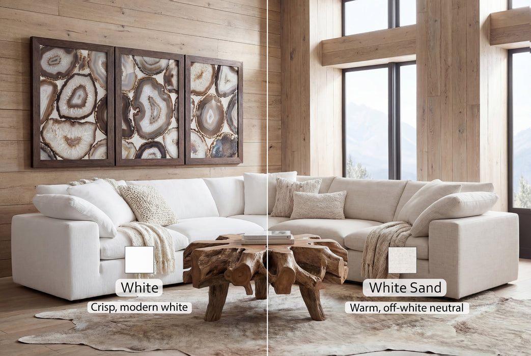 5-Cube Modular U-Sofa Armless & Ottoman Chaise
