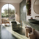 Verde Antico Green Marble Hand Carved Freestanding Bathtub 34x79 Honed
