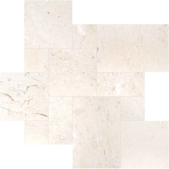 Mayra White Limestone Antique Pattern Tumbled - Full Truckload