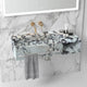 Calacatta Viola Marble Wall-mount Bathroom Sink Hidden Drain with Towel Holder and Shelf