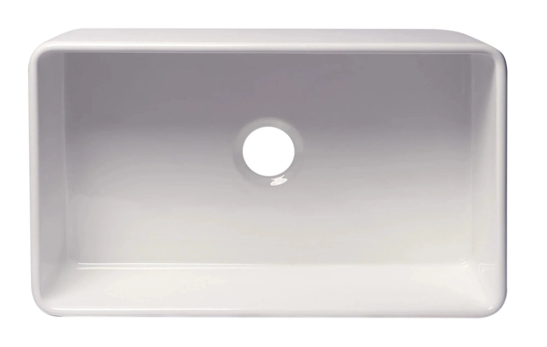 ALFI brand Smooth Apron 30" Single Bowl Fireclay Farm Sink ABF3018