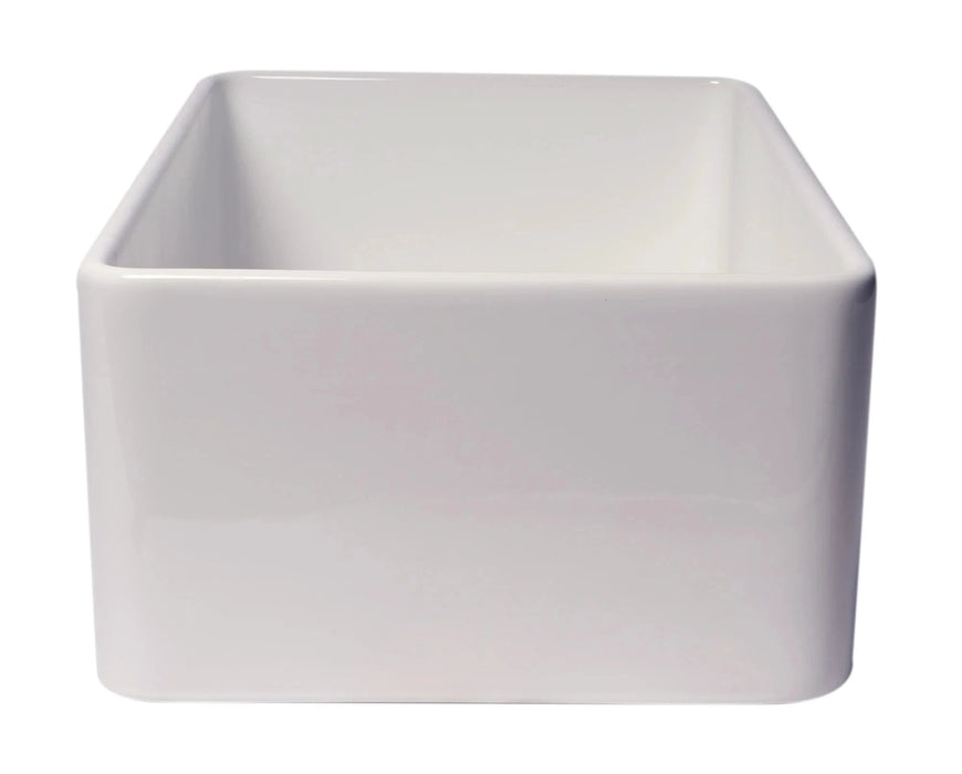 ALFI brand Smooth Apron 30" Single Bowl Fireclay Farm Sink ABF3018