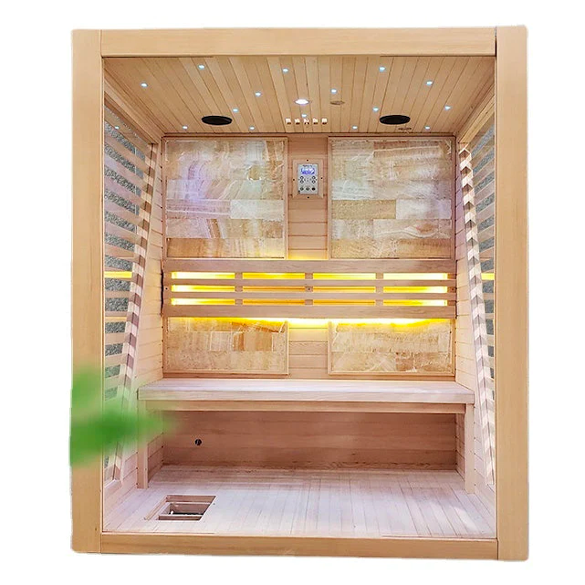 SAUNA EVOLUTION®  Commercial Red Cedar Hemlock Indoor Steam Sauna Room Glass 01