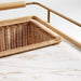 Wicker Park Natural Oak Wood and Marble Bar Cart 568315 - Farmhouse Kitchen and Bath