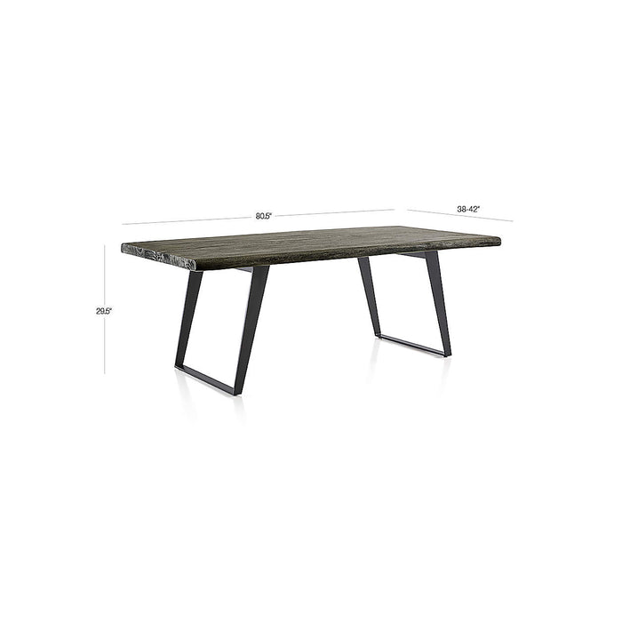 Yukon 80" Weathered Grey Live Edge Solid Wood Dining Table 123279 - Farmhouse Kitchen and Bath