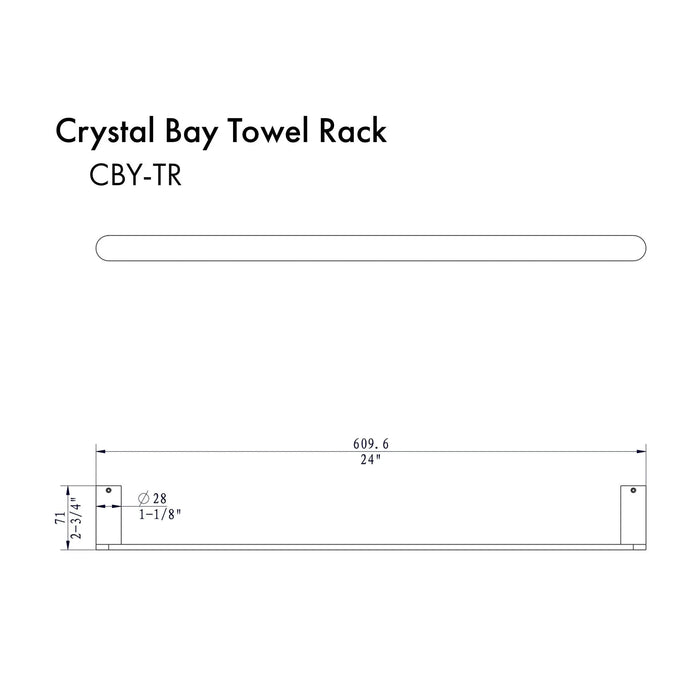 ZLINE Crystal Bay Bathroom Accessories Package with Towel Rail, Hook, Ring and Toilet Paper Holder, 4BP-CBYACC-PG
