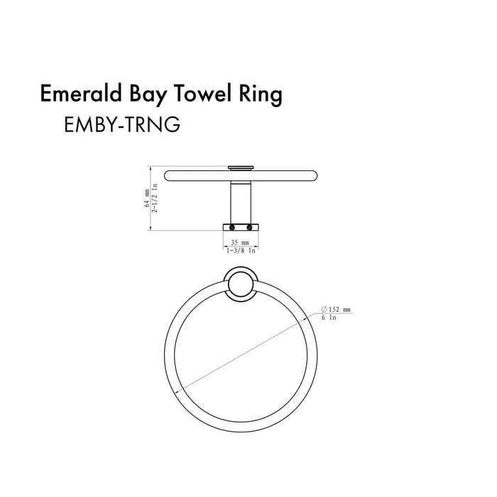 ZLINE Emerald Bay Bathroom Accessories Package with Towel Rail, Hook, Ring and Toilet Paper Holder, 4BP-EMBYACC-CH