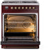 ILVE Nostalgie II 30" Dual Fuel Liquid Propane Range, Burgundy, Bronze Trim UP30NMPBUBLP ILVE