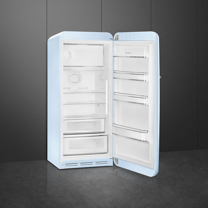 SMEG 50s Retro Style Series 24 Inch Freestanding Counter Depth Top Freezer Refrigerator, FAB28URPB3