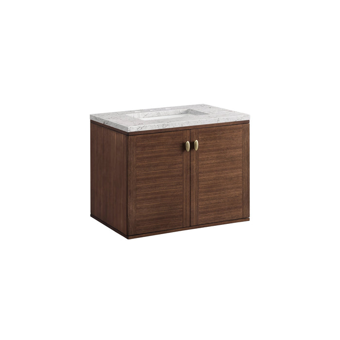 James Martin Amberly 30" Dual Mount Single Bathroom Vanity, Mid-Century Walnut