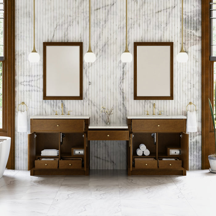 James Martin Bellshire 96" Double Bathroom Vanity, Honey Oak