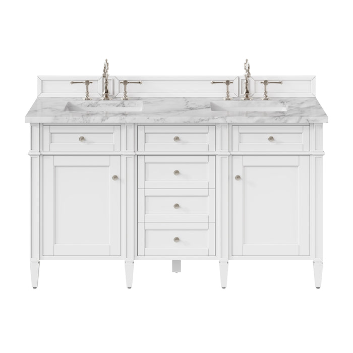 James Martin Brittany 60" Double Bathroom Vanity, Bright White