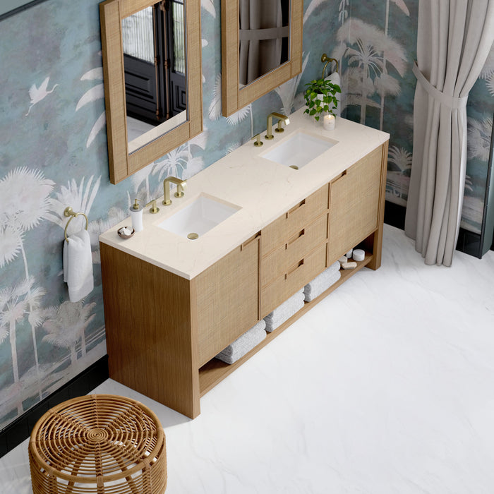 James Martin Solene 72" Double Bathroom Vanity, Seaside Oak