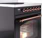 ILVE Nostalgie II 30" Electric Range, Glossy Black, Copper Trim UPI304NMPBKP ILVE