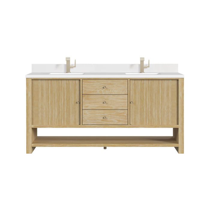 James Martin Marigot 72" Double Bathroom Vanity, Sunwashed Oak