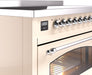 ILVE Nostalgie II 48" Electric Range, Antique White, Chrome Trim UPI486NMPAWC ILVE