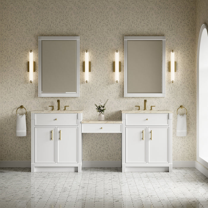 James Martin Bellshire 84" Double Bathroom Vanity, Bright White