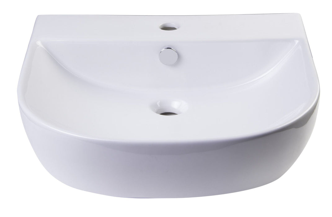 ALFI brand 20" White D-Bowl Porcelain Wall Mounted Bath Sink AB110