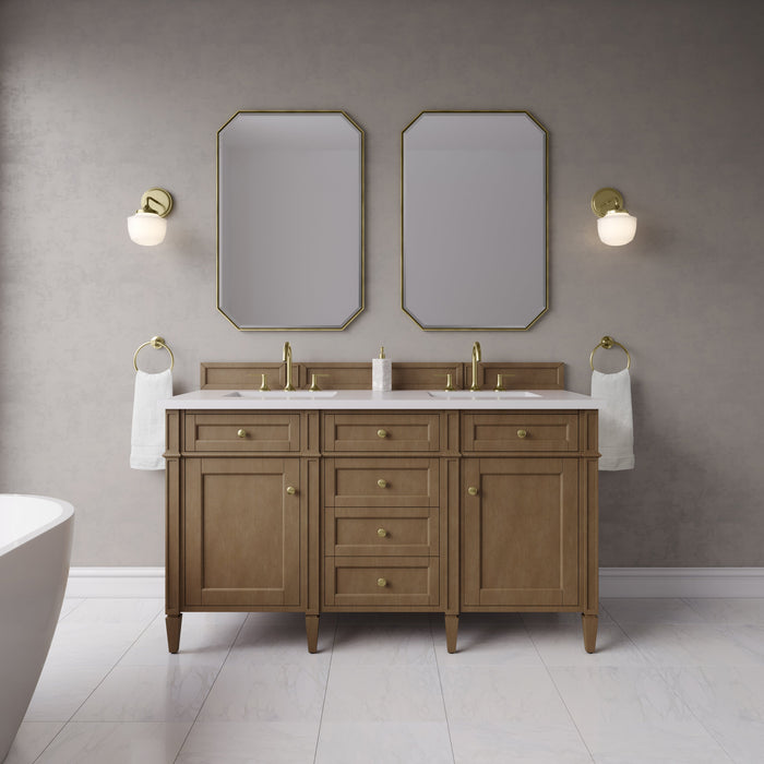 James Martin Brittany 60" Double Bathroom Vanity, Pecan