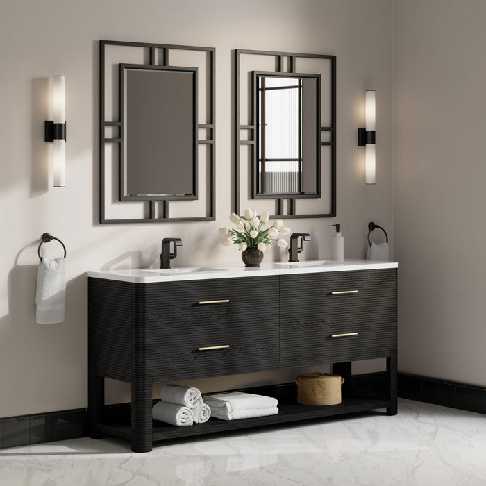 James Martin Lucian 72" Double Bathroom Vanity, Carbon Oak