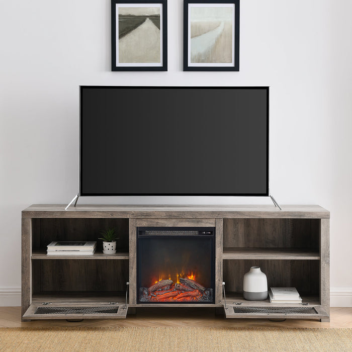 Abilene 70" Rustic Farmhouse Fireplace TV Stand - Farmhouse Kitchen and Bath